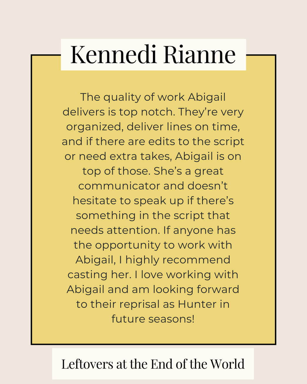 Kennedi Rianne - Leftovers at the End of the World