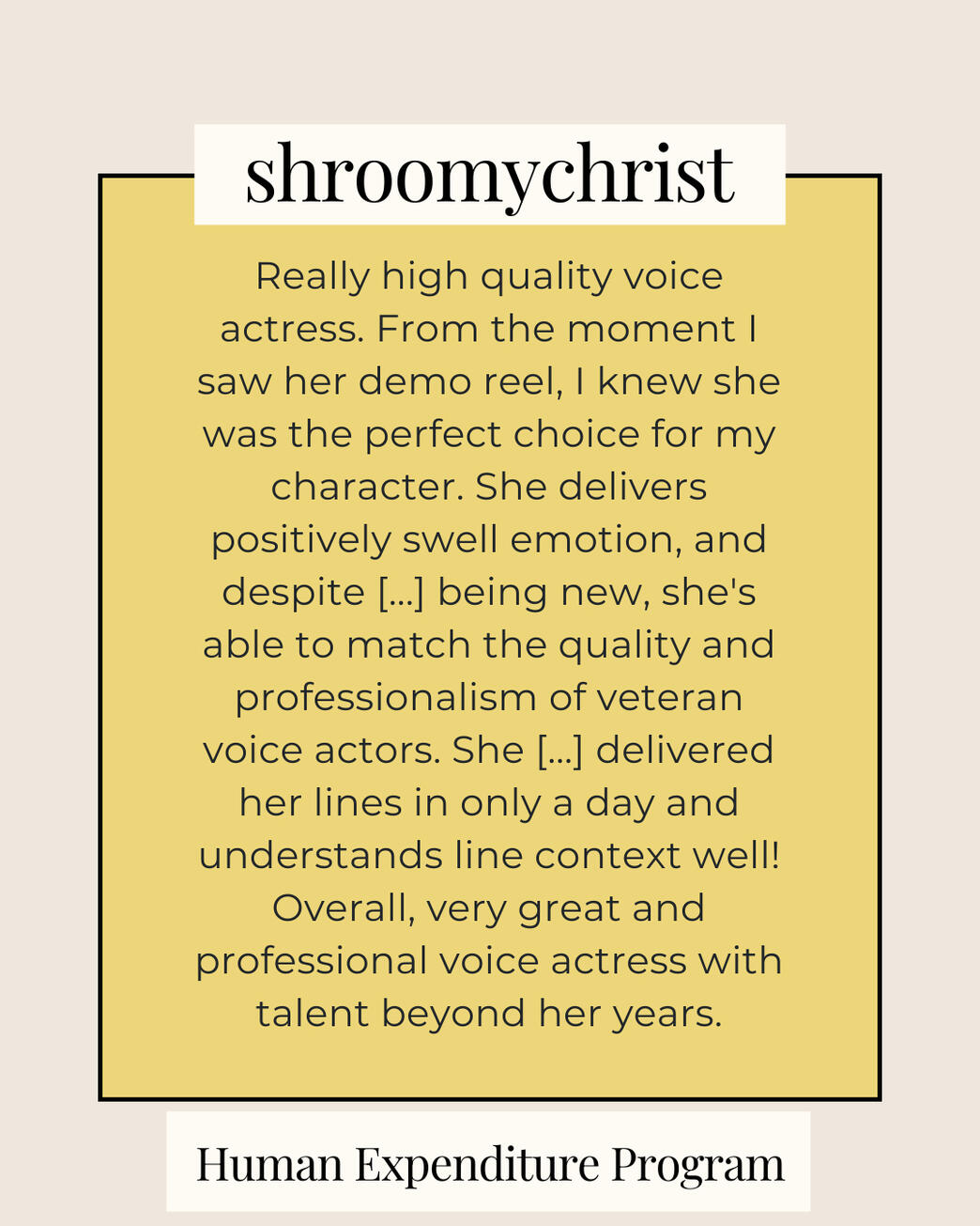 shroomychrist - Human Expenditure Program